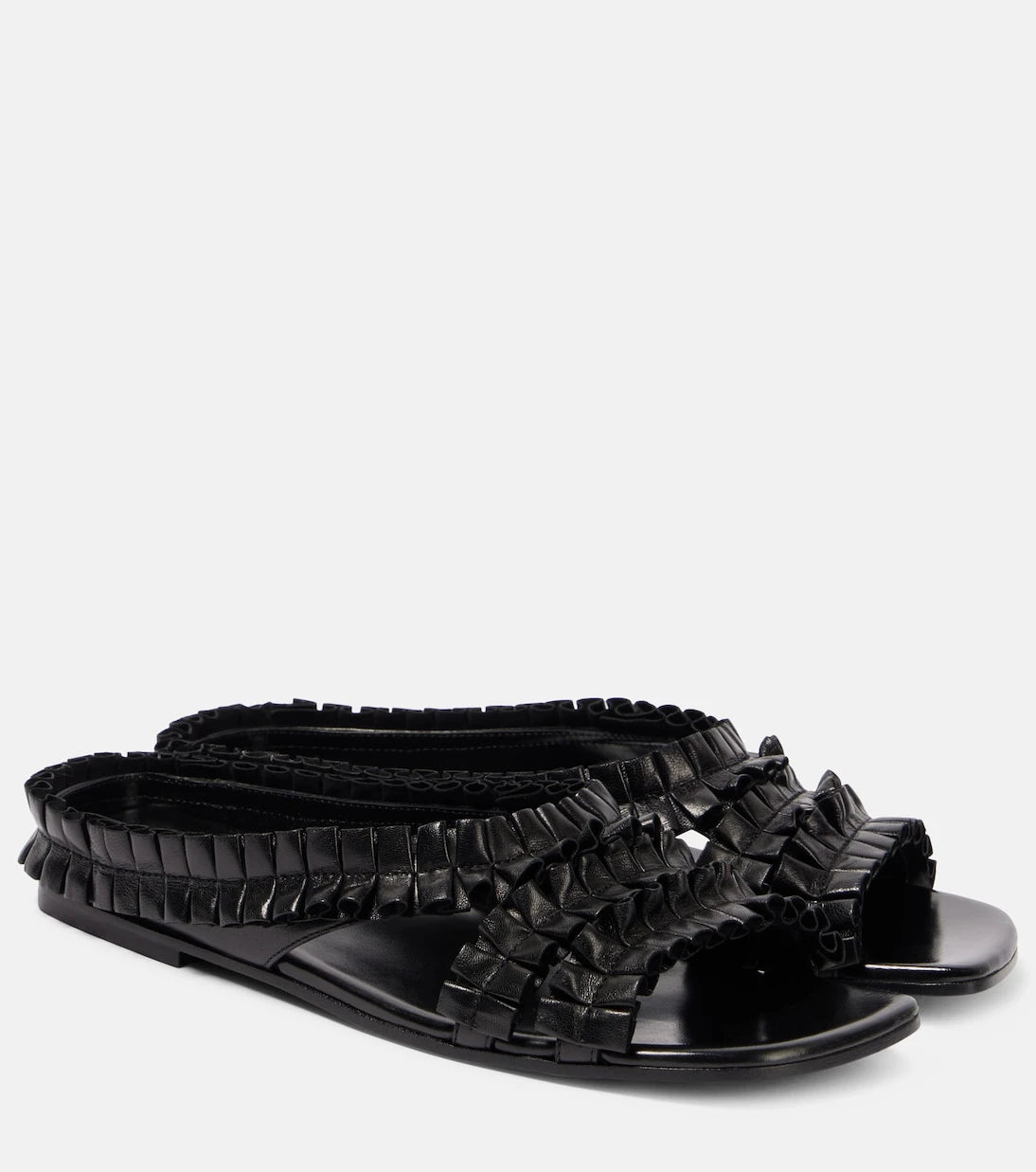 Dries Van Noten - Ruffled leather sandals