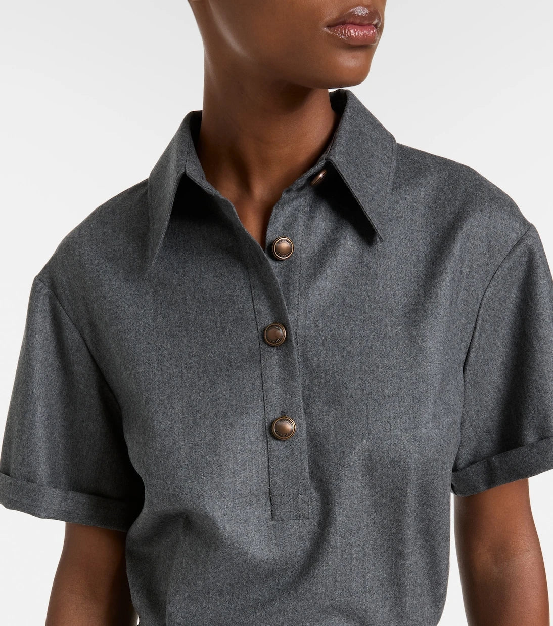 Brunello Cucinelli - Virgin wool shirt dress