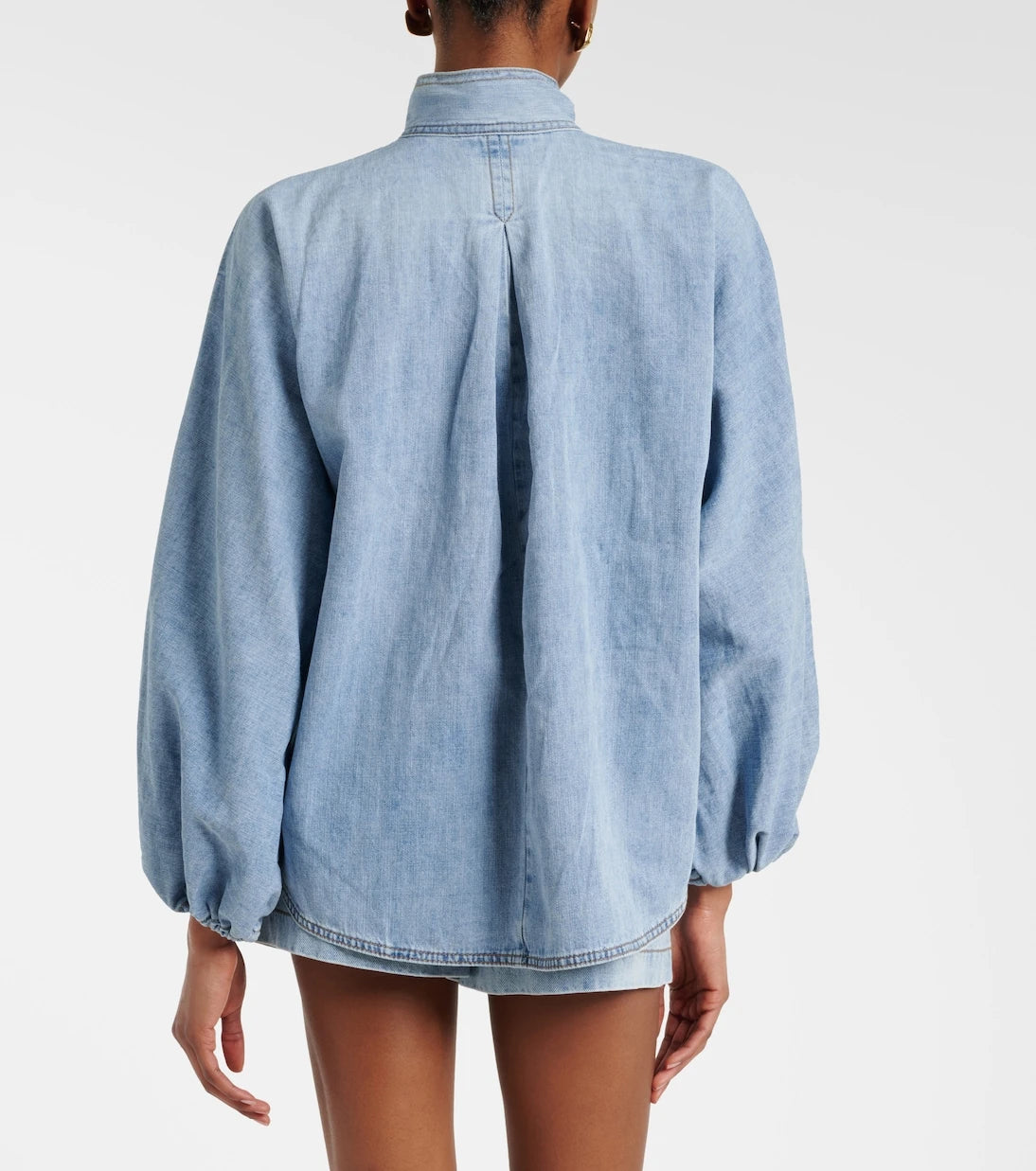 Zimmermann - Indra tie-neck denim blouse