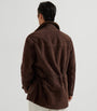 Brown Suede-Shearling Pea Coat