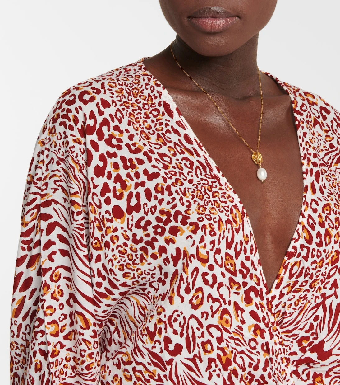 Poupette St Barth - Ilona printed v-neck dress