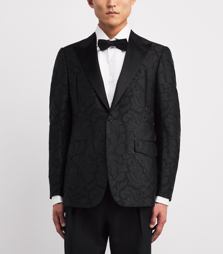 Mulberry Silk-Cotton Paisley Gregory Blazer BLACK