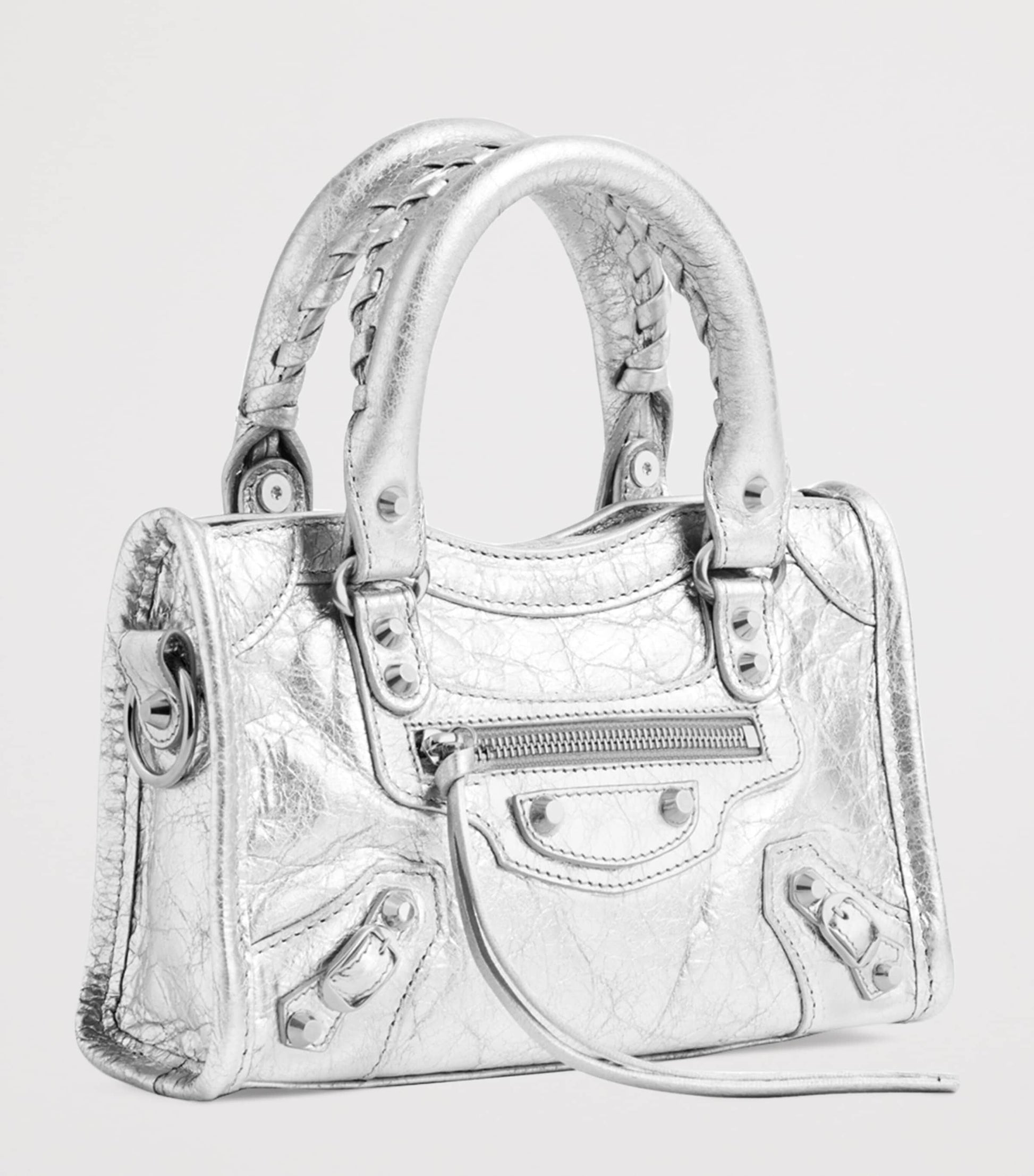 Silver Metallic Le City Nano Top-Handle Bag