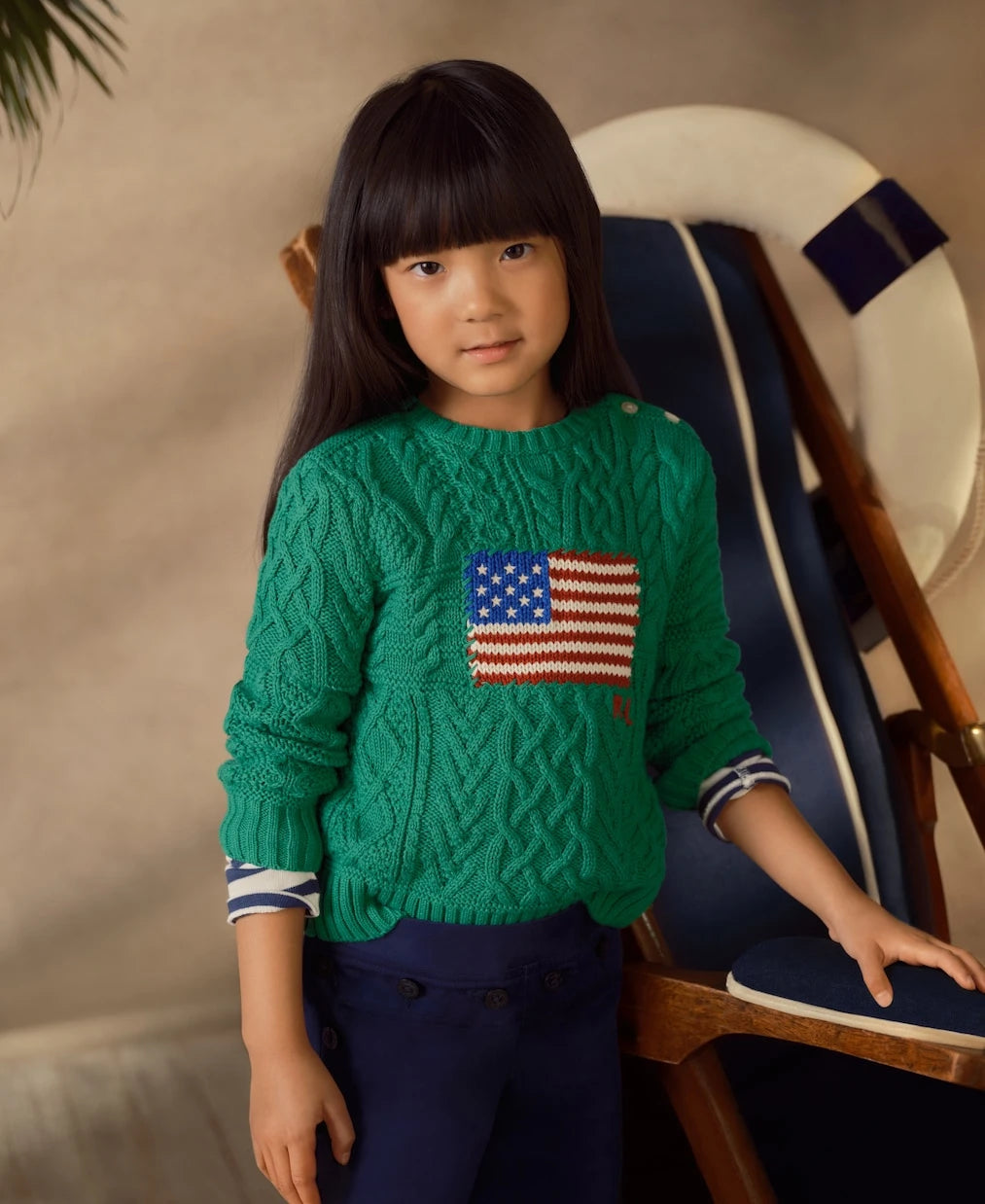 Polo Ralph Lauren Kids - سترة قطنية محبوكة بنمط كابل