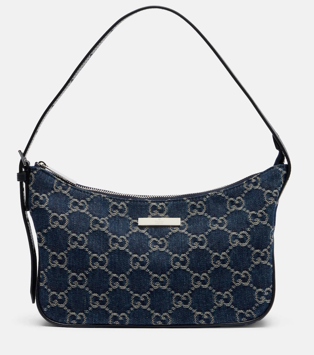 Gucci - Lady Lunetta GG Small denim shoulder bag
