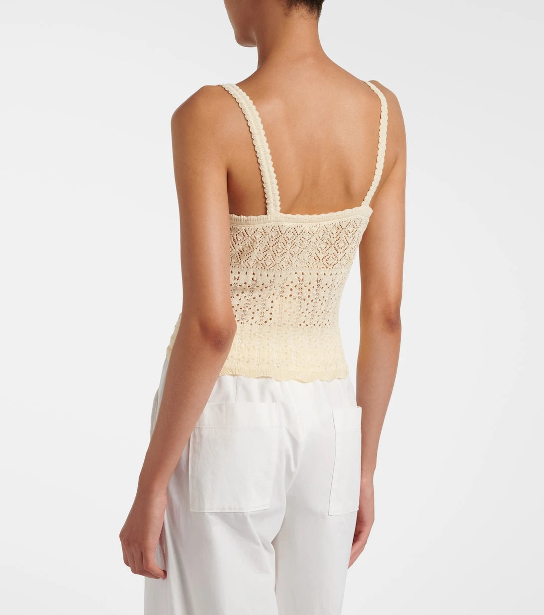 Dôen - Nadille pointelle scalloped top