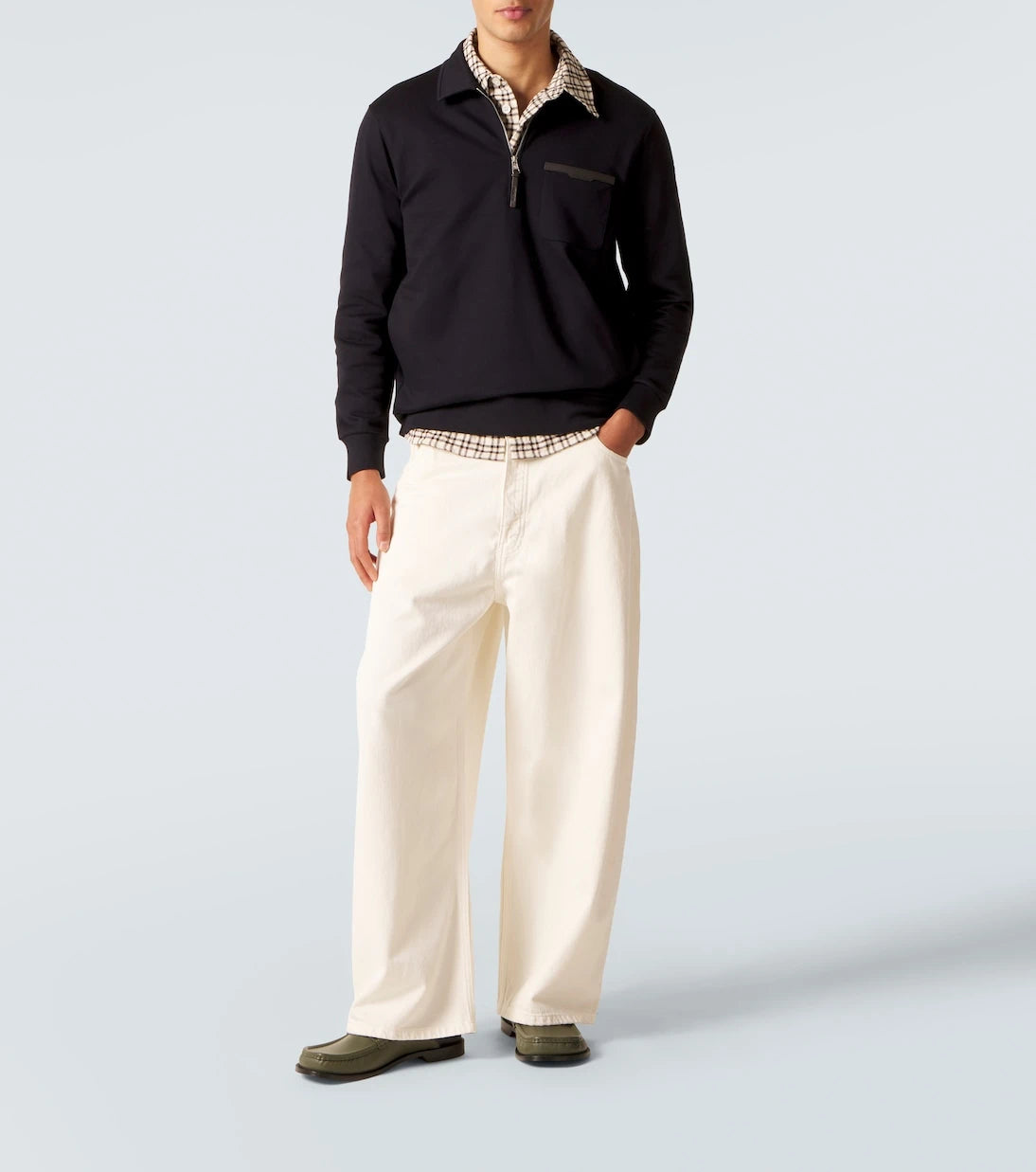 Moncler - Cotton-blend half-zip sweater