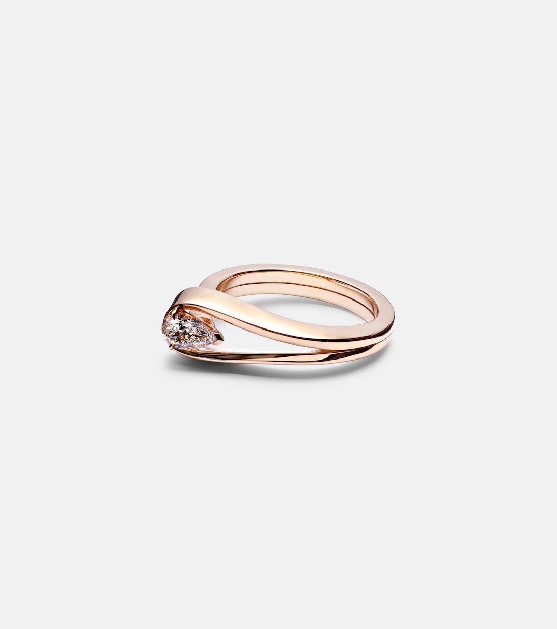 Repossi - Serti Inversé 18kt rose gold ring with diamond