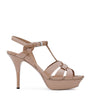 Saint Laurent Nude Leather Tribute Platform Sandals 105