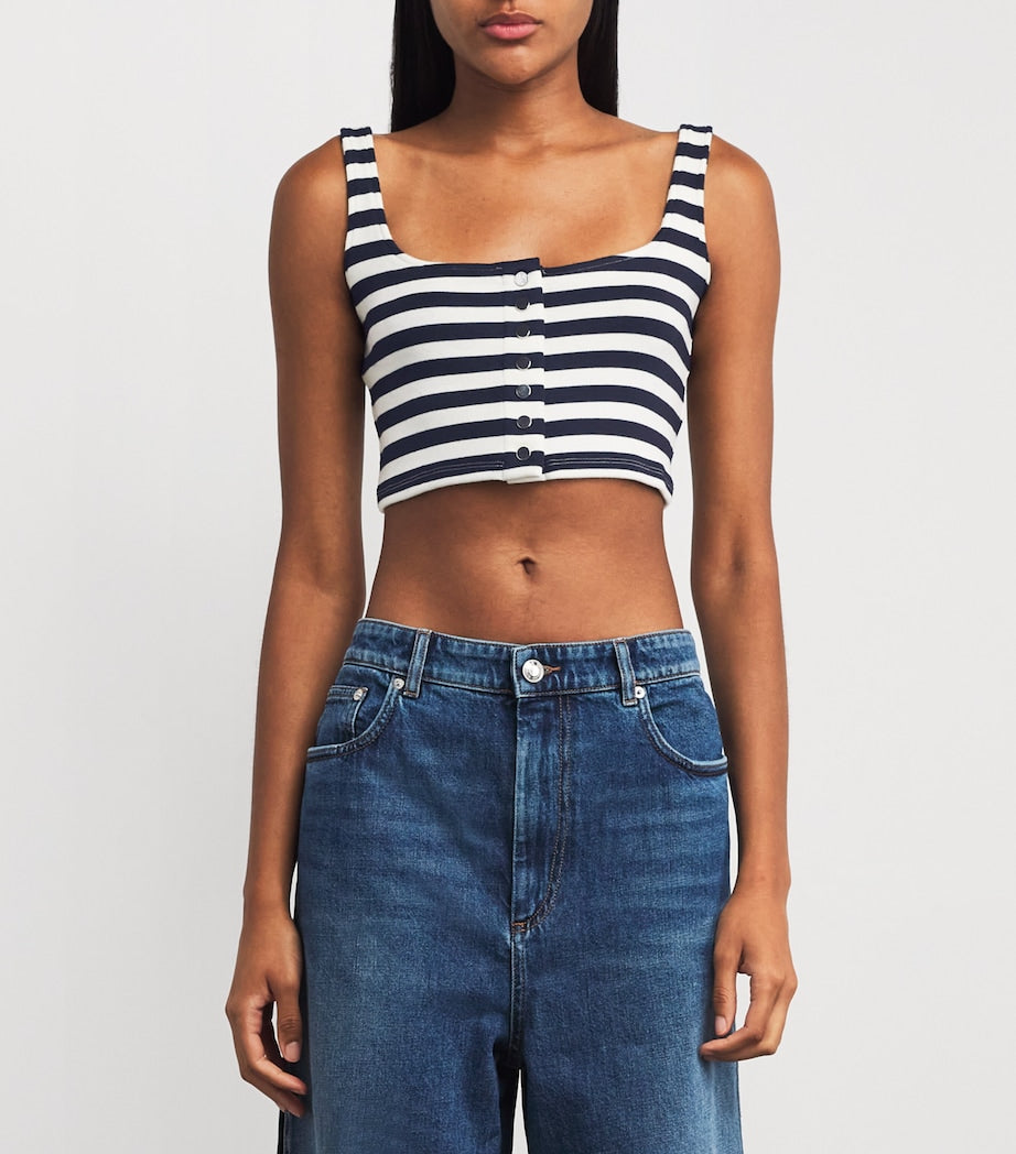 Paco Rabanne Multi Stripe Knitted Crop Top