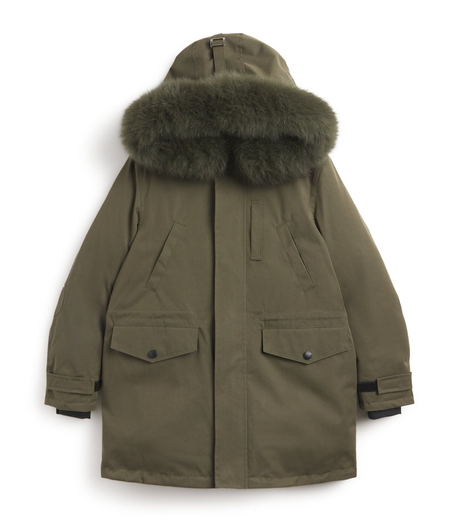 Yves Salomon Enfant Cotton-Blend Fur-Trim Parka (4-14 Years)