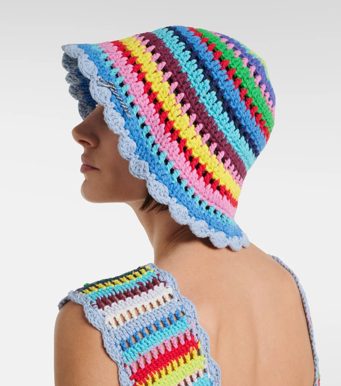 Ganni - Crochet cotton bucket hat