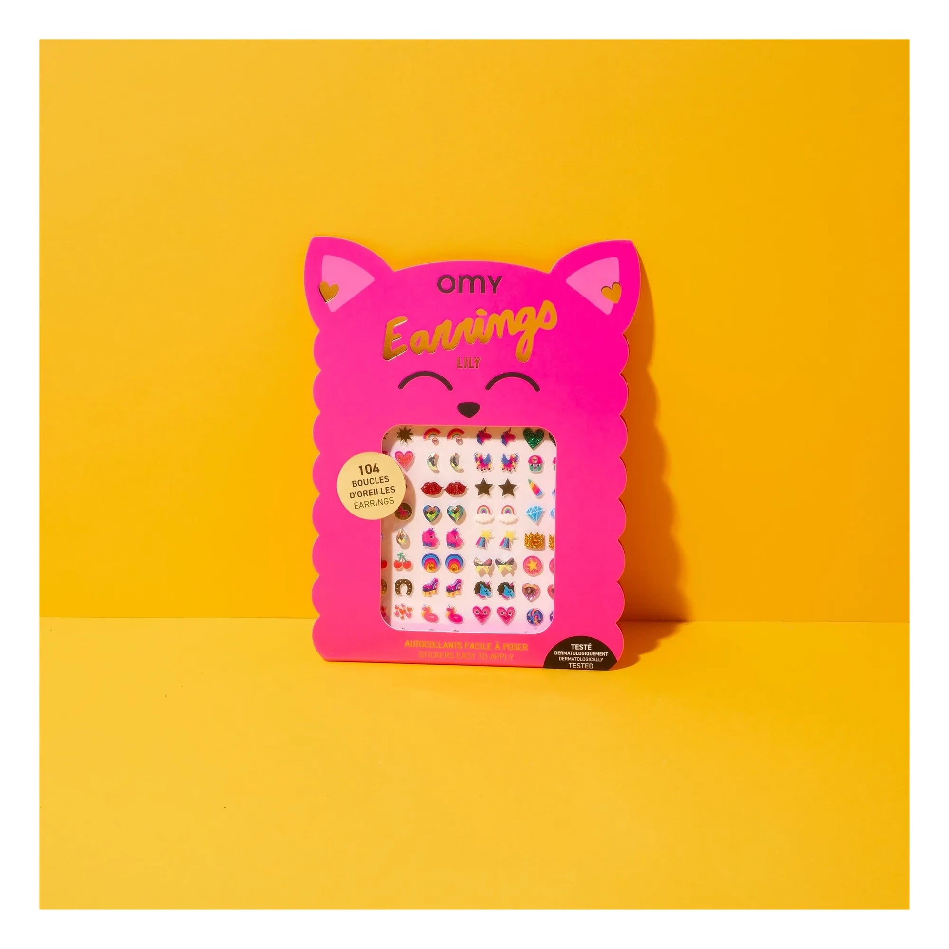 Omy - Lily self-adhesive earrings | Pink