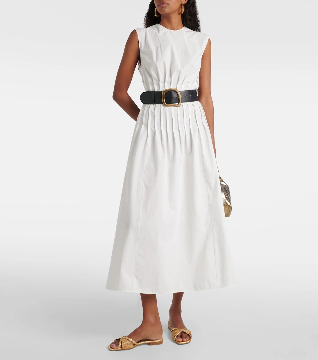 Malone Souliers - Penn raffia and metallic leather sandals