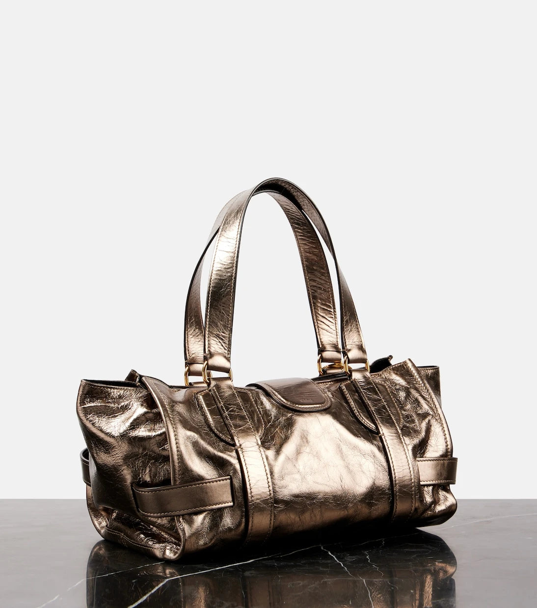 Chloé - Kerala 25 Large metallic leather tote bag