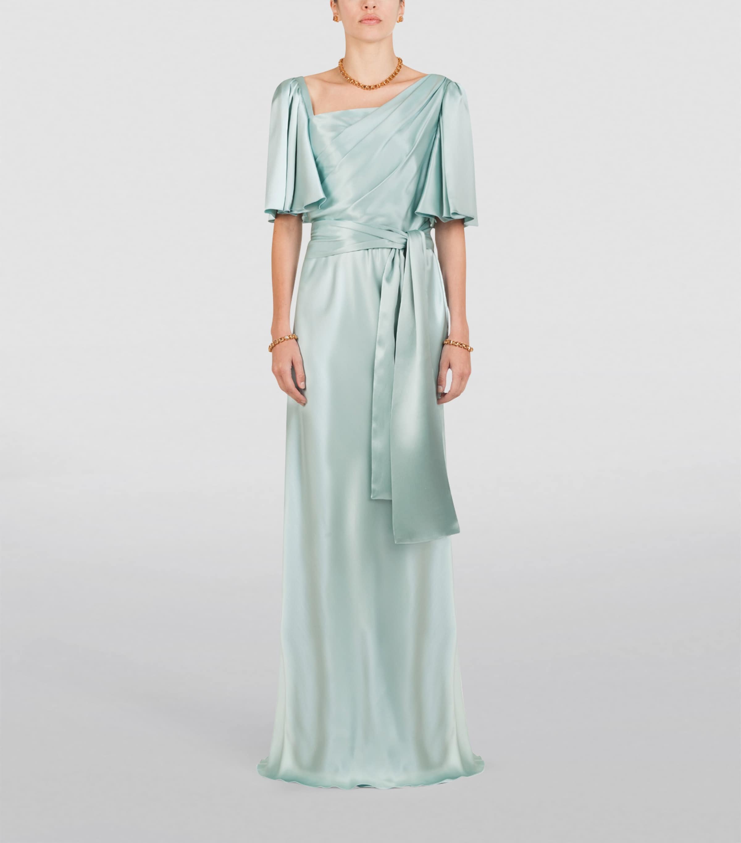 Multi Silk Belted Dress