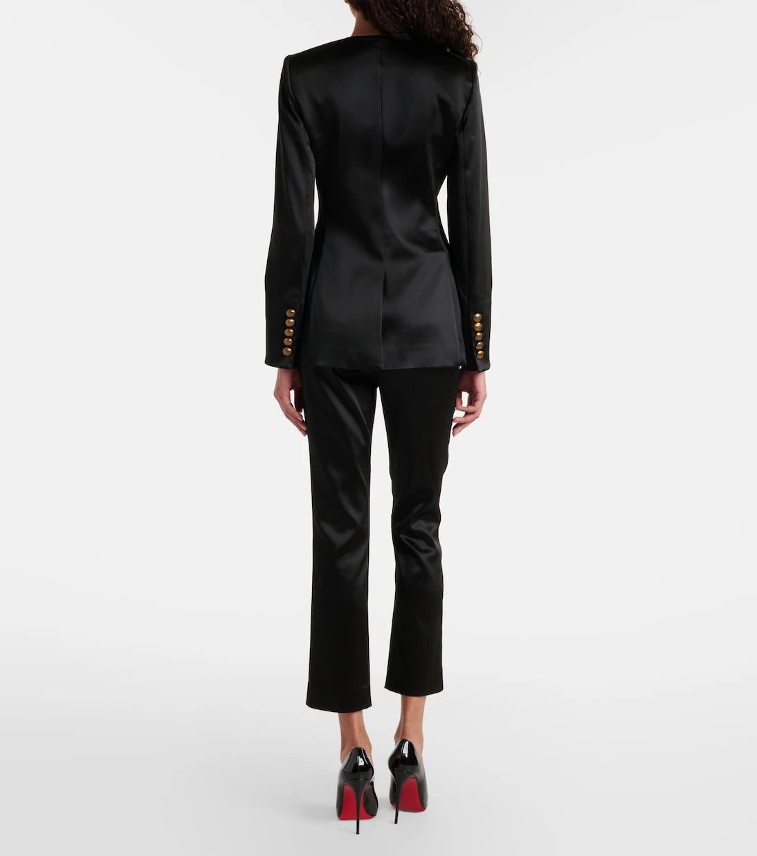 Veronica Beard - Stila cropped high-rise satin slim pants