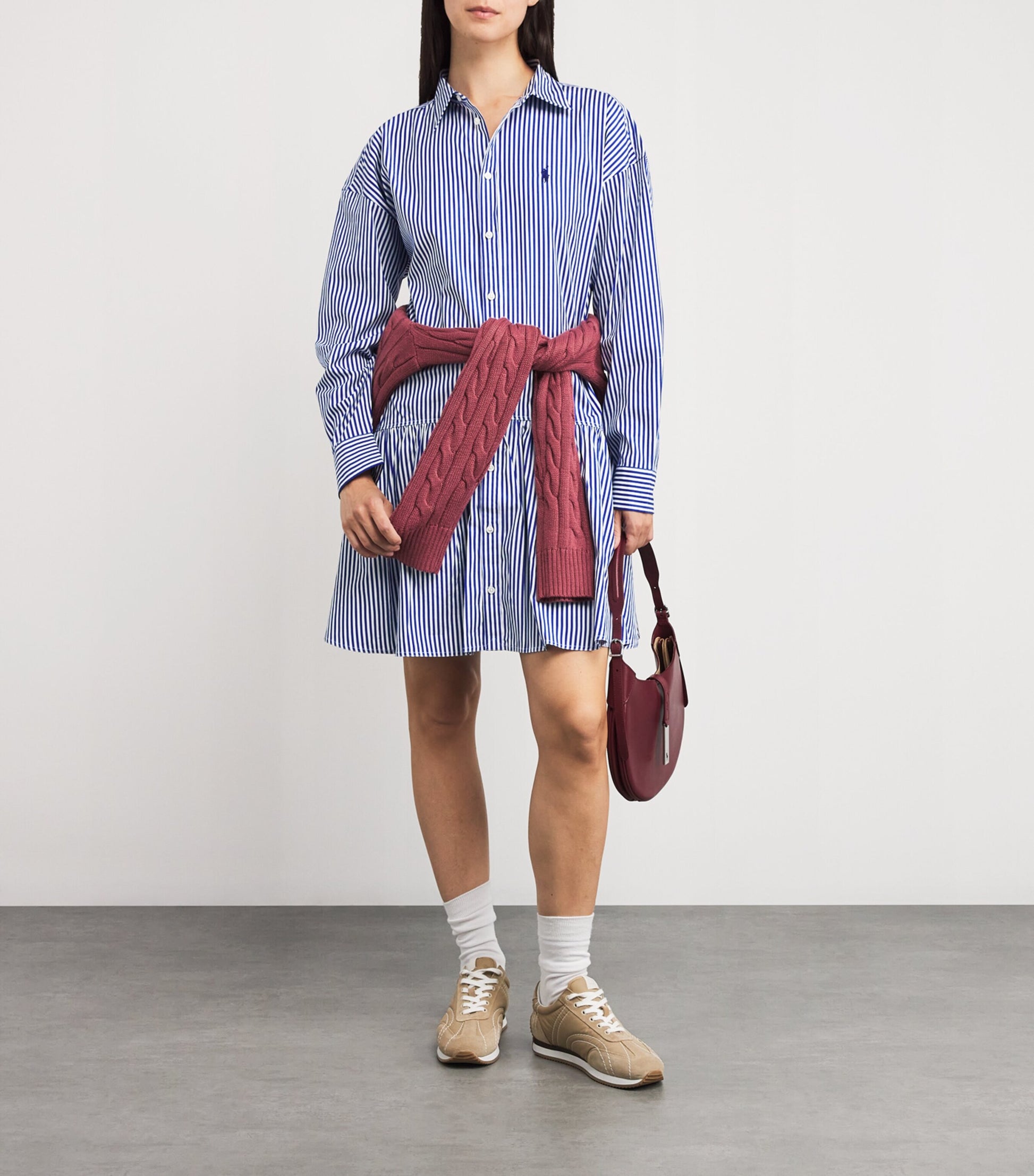 Polo Ralph Lauren Multi Cotton Stripe Mini Shirt Dress