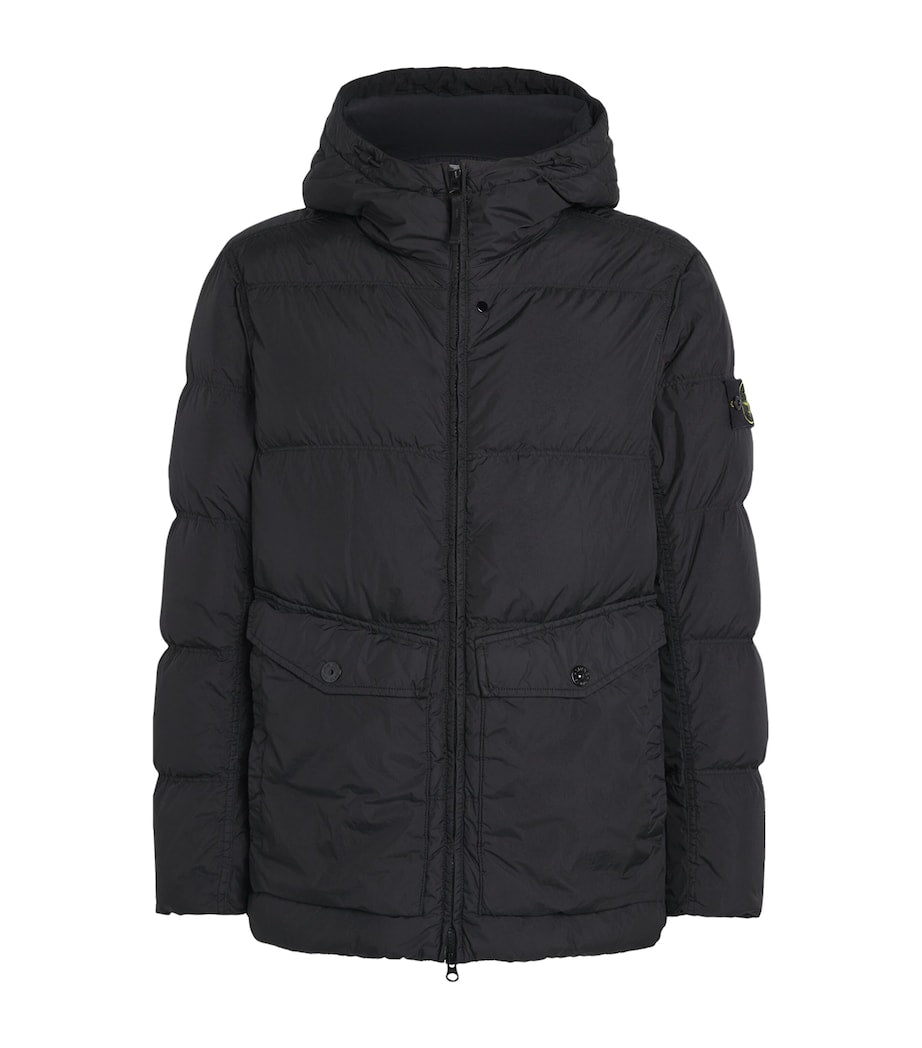 Stone Island Black Wind-Resistant Crinkle Reps Parka