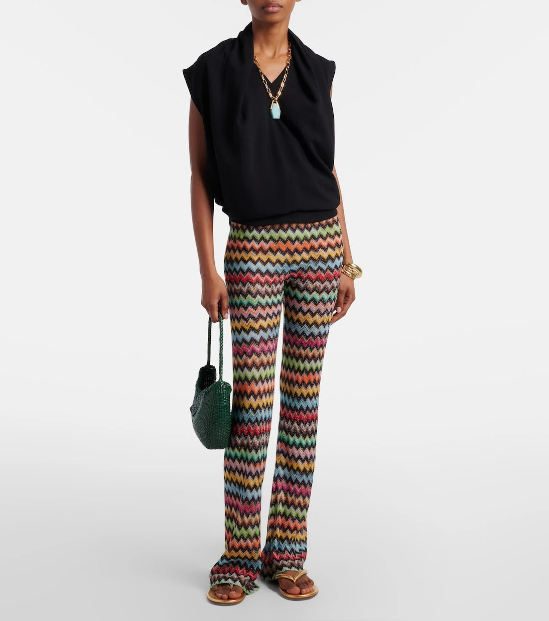 Missoni - Zigzag lamé flared pants