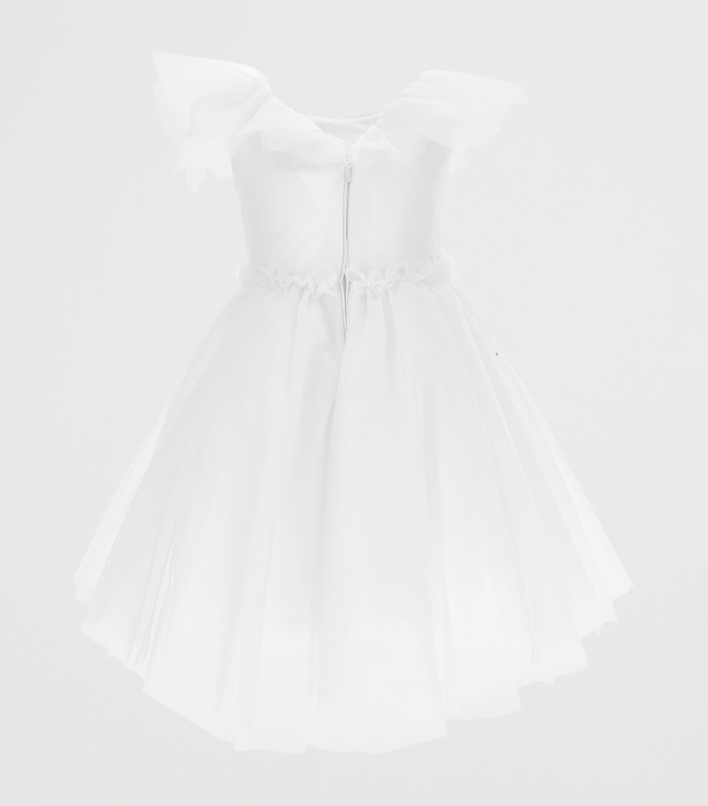 White Tulle Embellished Dress (2-12 Years)