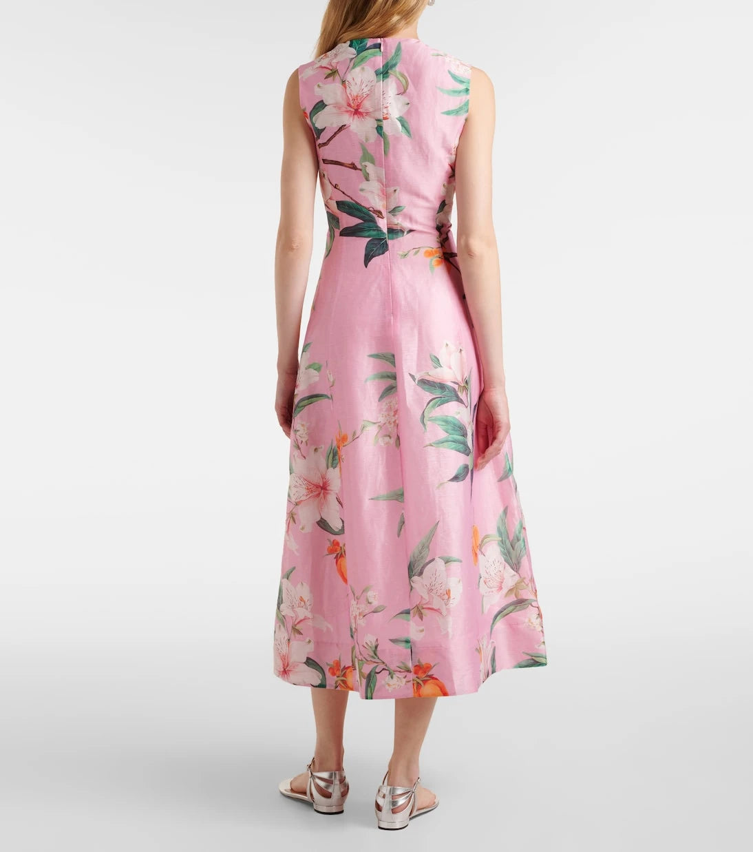 Leo Lin - Cleo floral linen-blend midi dress