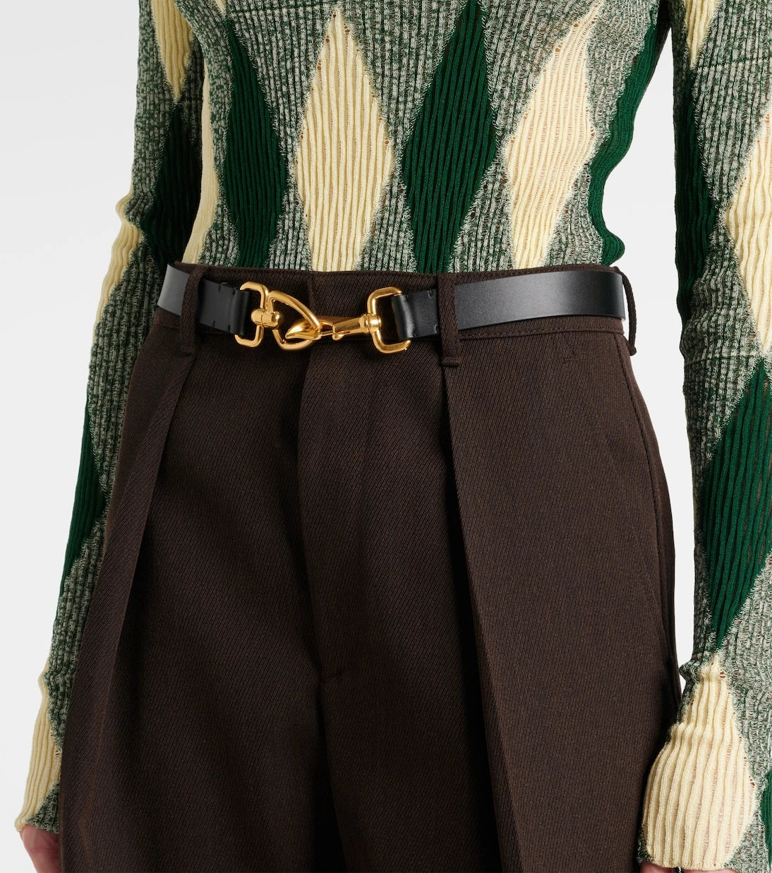 Burberry - Equestrian leather belt