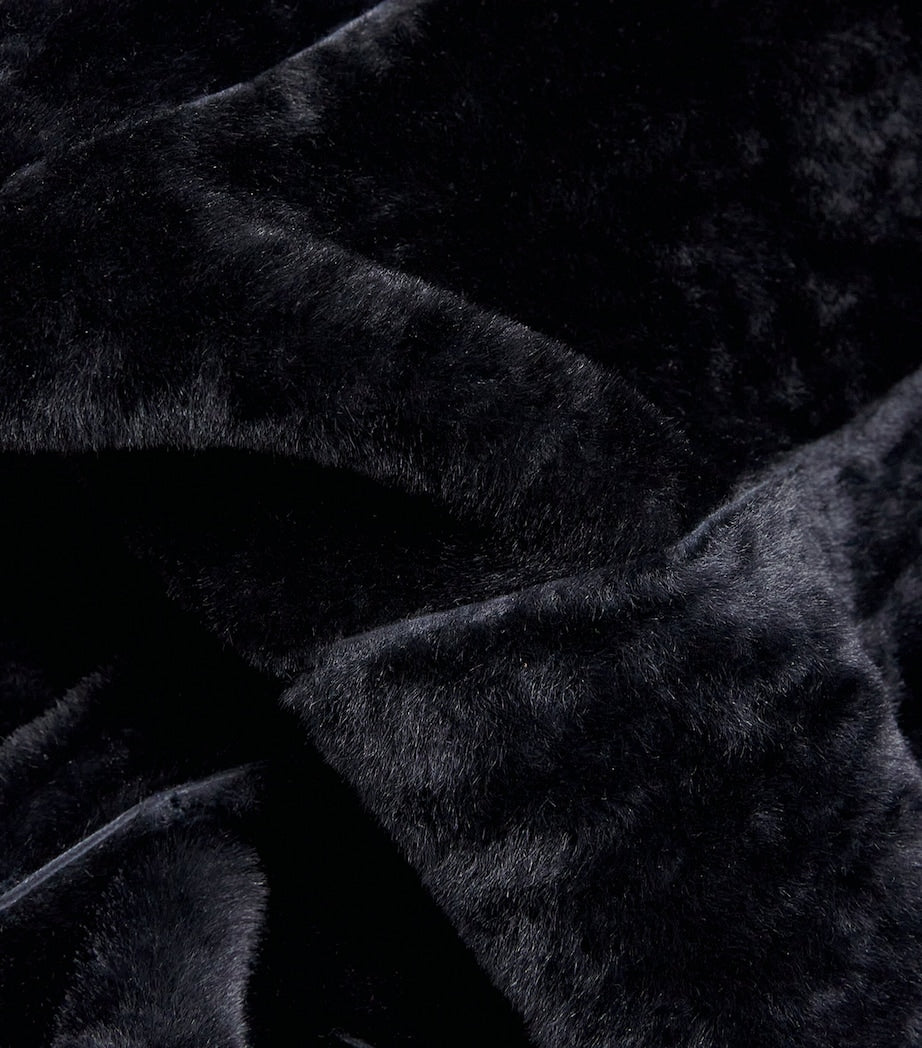 Emporio Armani Blue Suede Funnel-Neck Sweatshirt