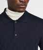 Canali Merino Wool Jacquard Polo Shirt