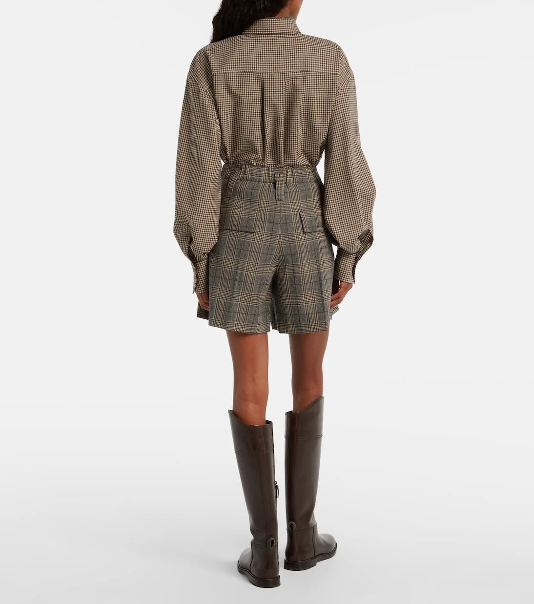Brunello Cucinelli - Checked virgin wool shorts