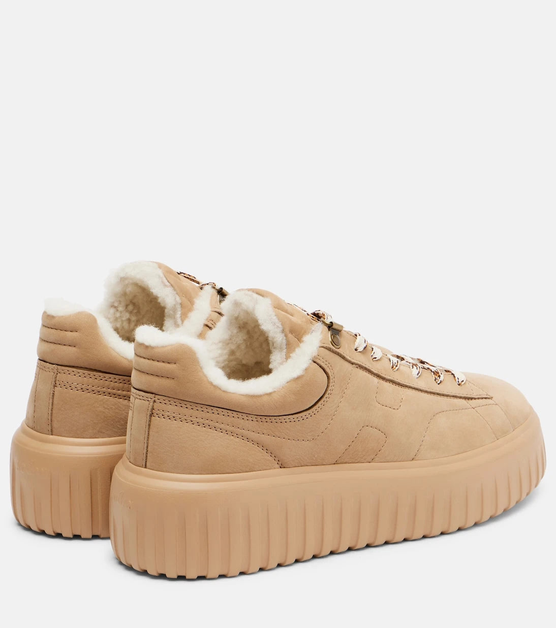 Hogan - H-Stripes shearling-lined suede sneakers