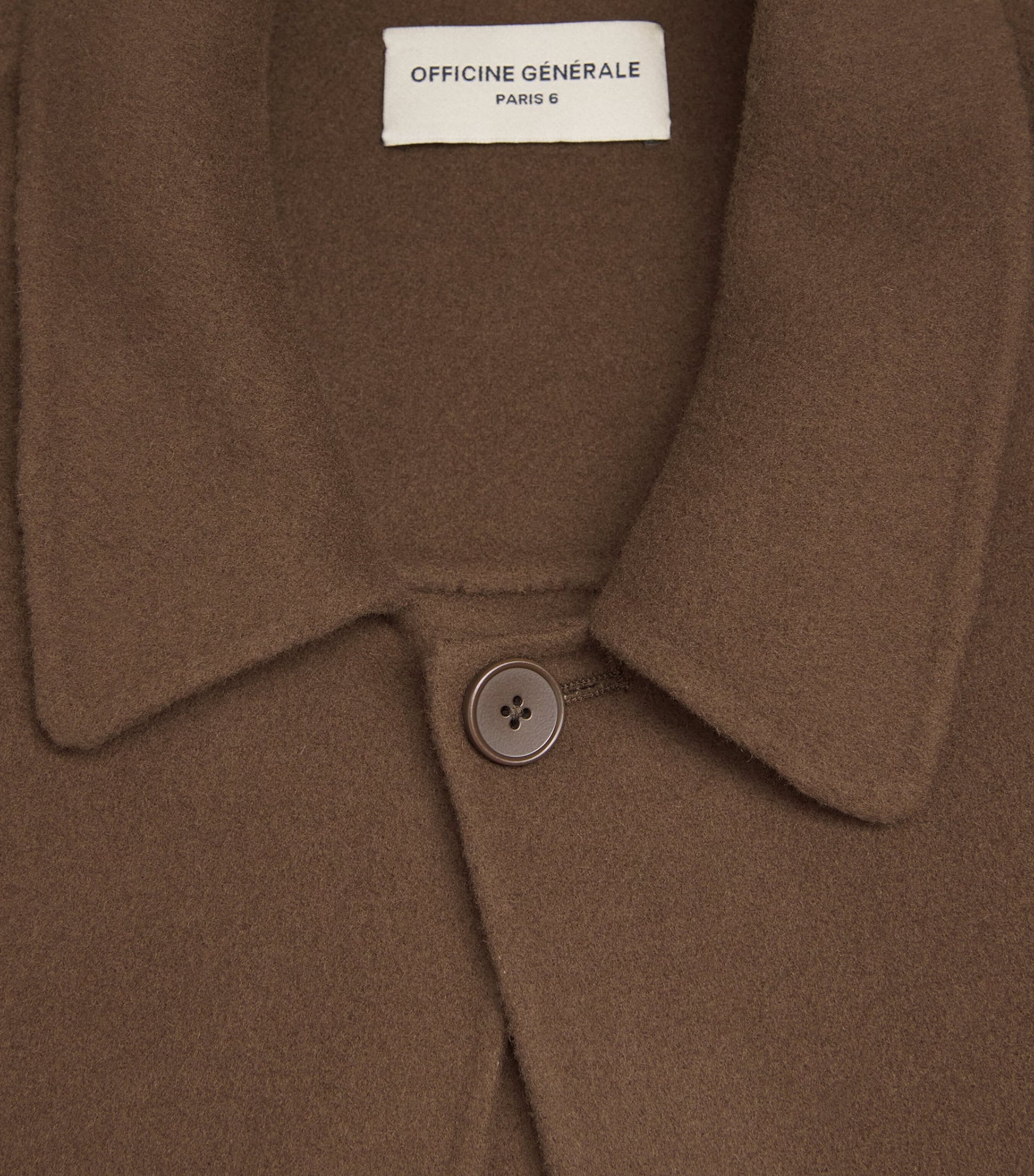 Officine Generale Brown Wool Overshirt