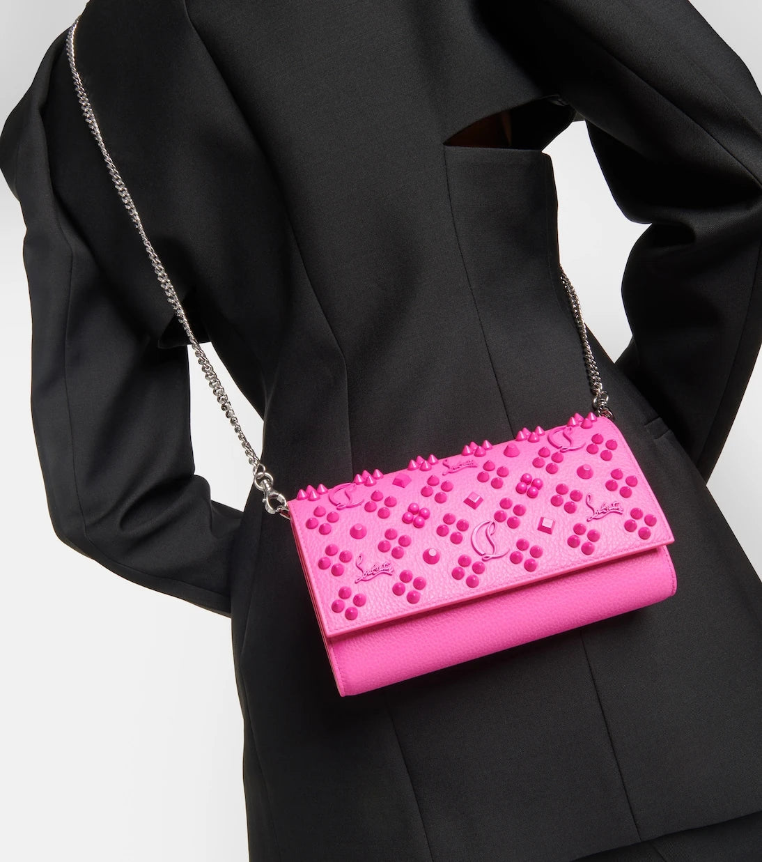Christian Louboutin - Paloma embellished leather wallet on chain