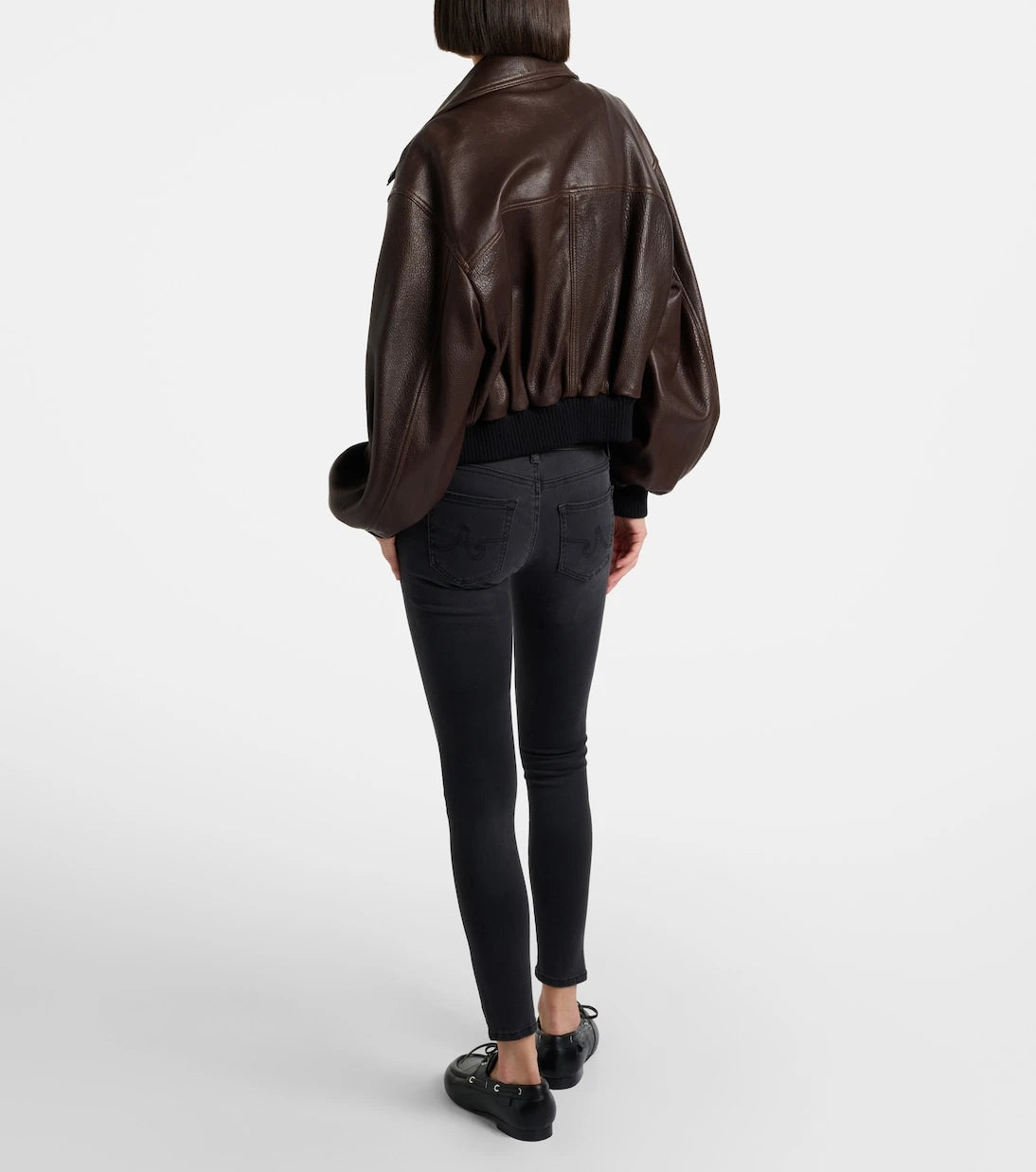 AG Jeans - بنطلون جينز سكيني بقصة منخفضة الخصر