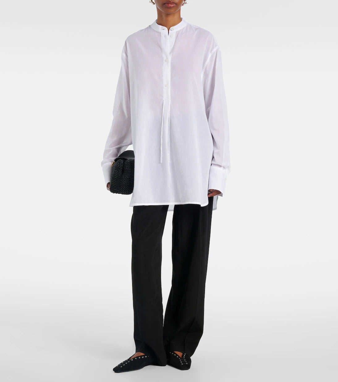 Toteme - Oversized cotton voile shirt