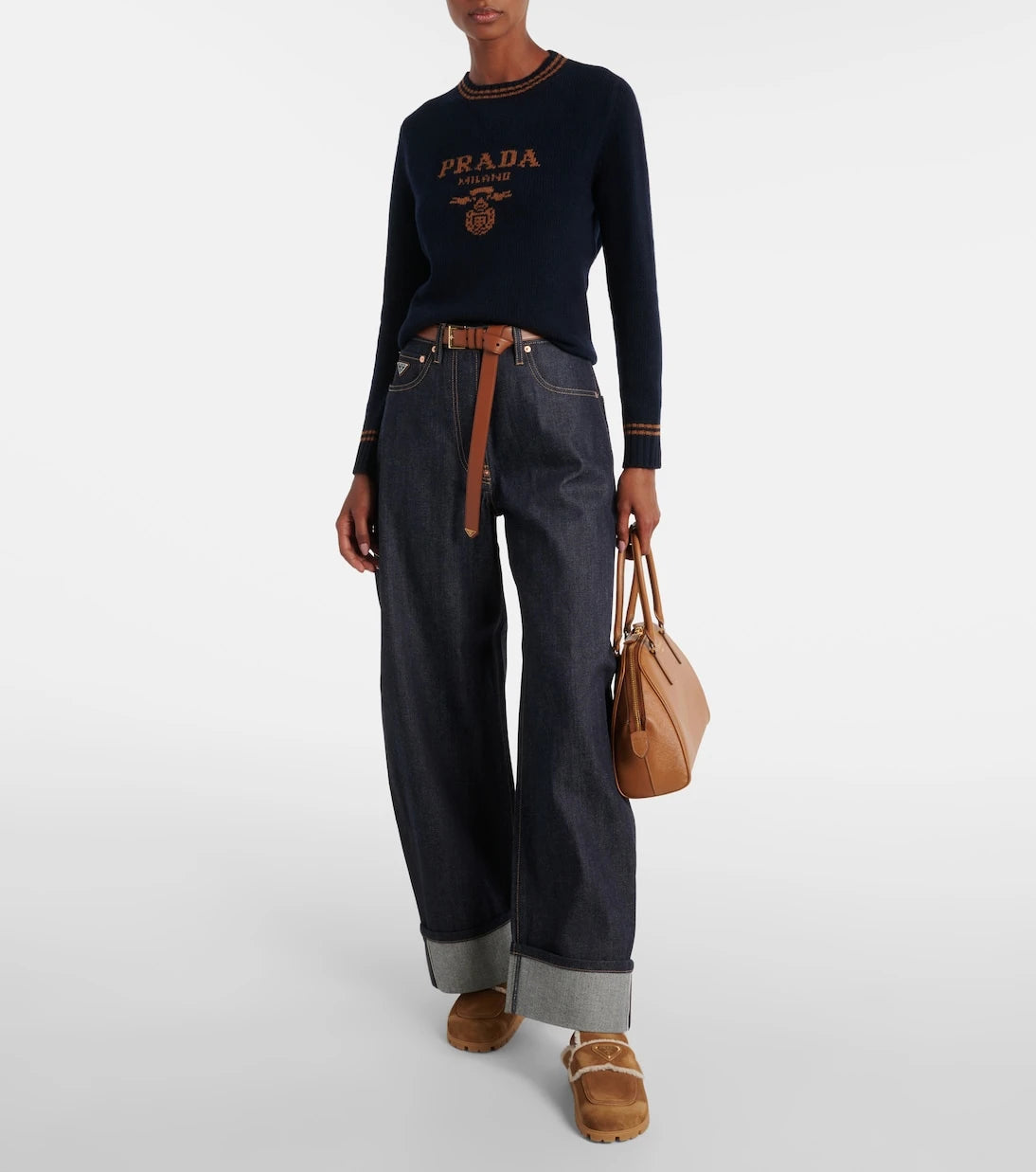 Prada - Logo wool and cashmere sweater