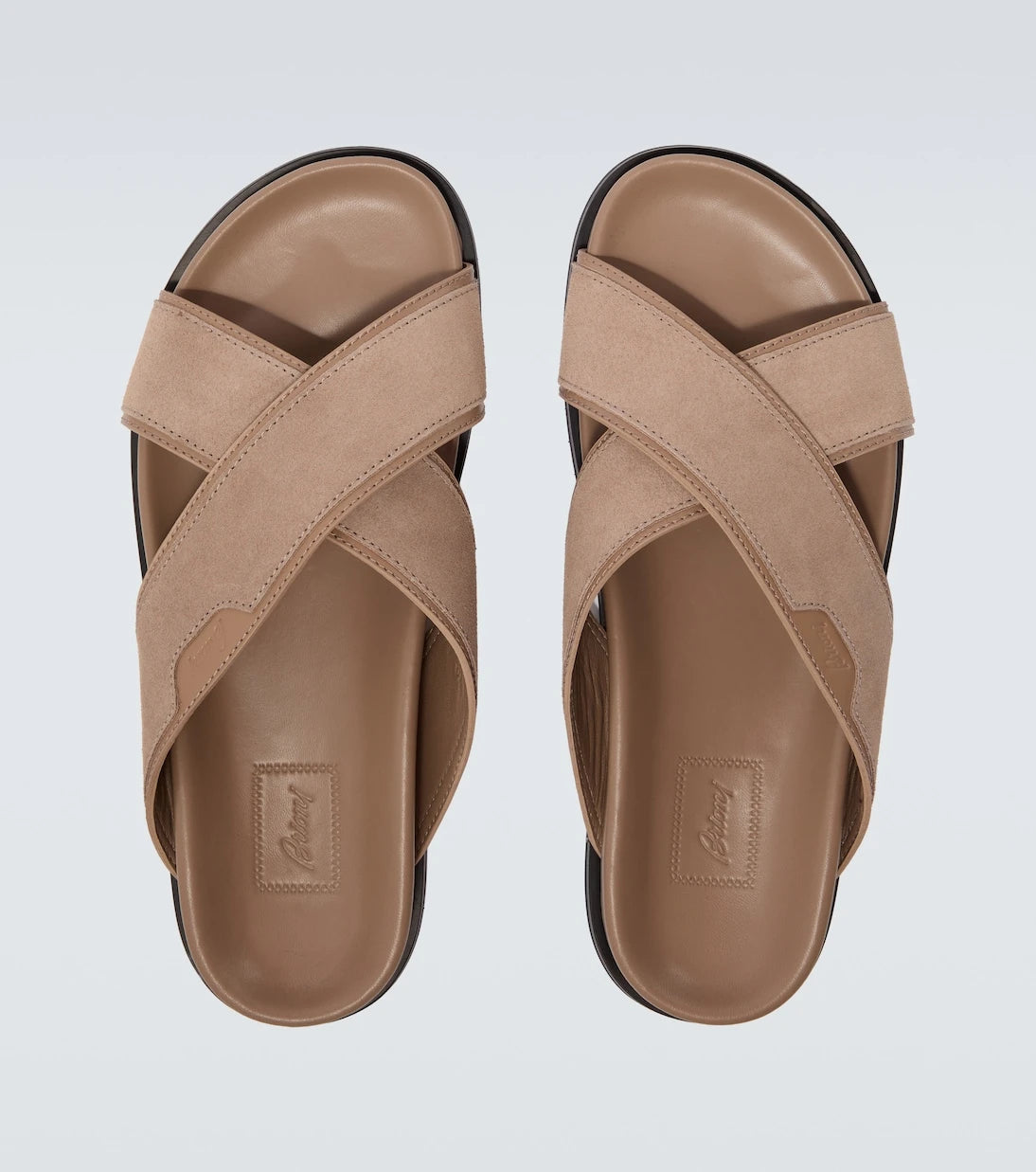 Brioni - Leather-trimmed suede sandals