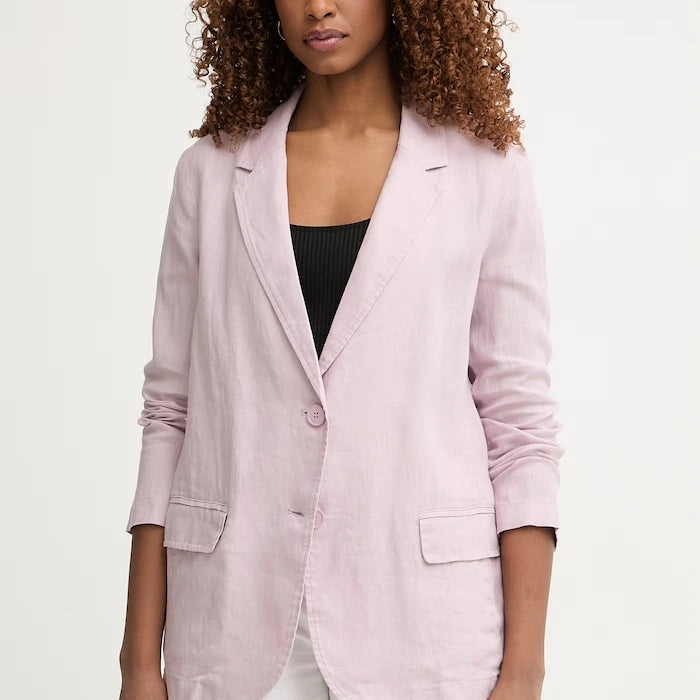 United Colors of Benetton tek düğmeli kadın keten blazer