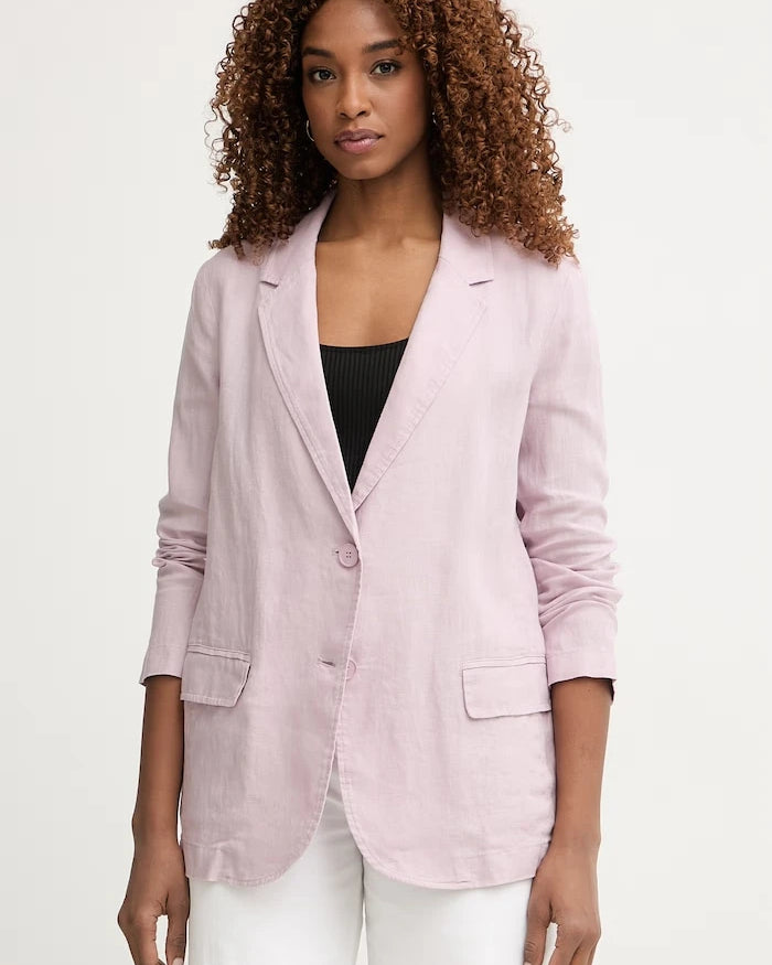 United Colors of Benetton tek düğmeli kadın keten blazer