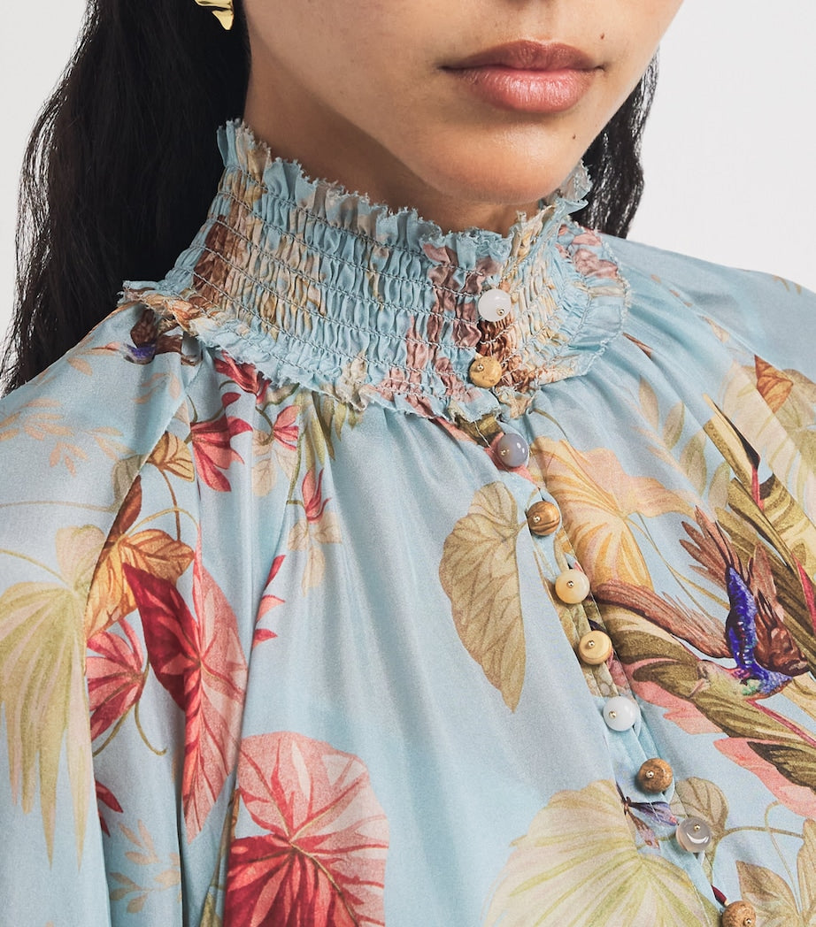 Zimmermann Multi Silk Palm Ascension Maxi Dress