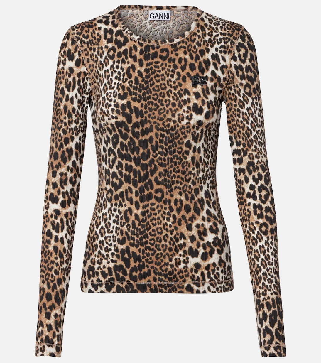 Ganni - Leopard-print cotton-blend top