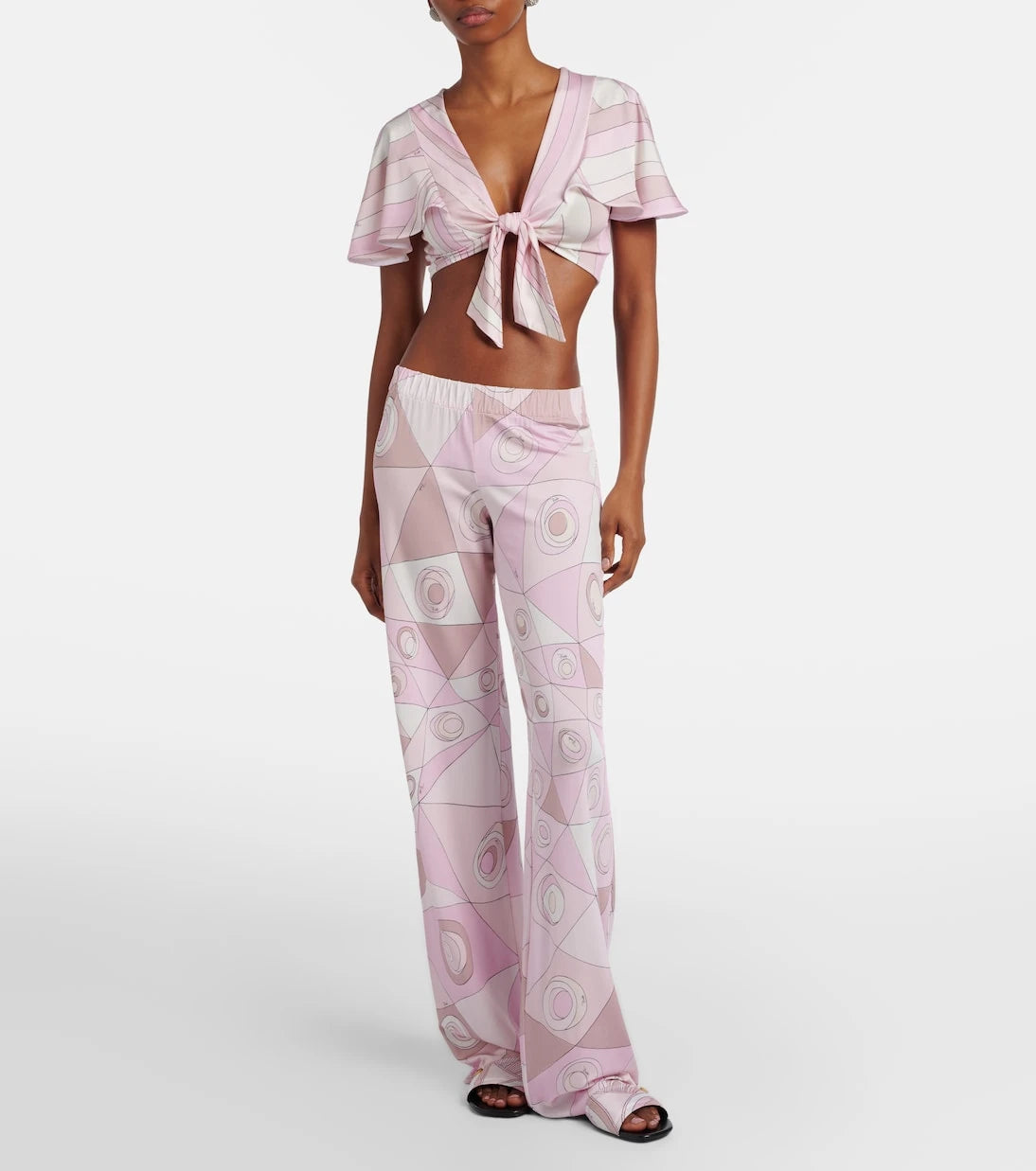 Pucci - Iride satin jersey crop top