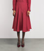 Liberowe Burgundy Silk Dorothy Midi Skirt