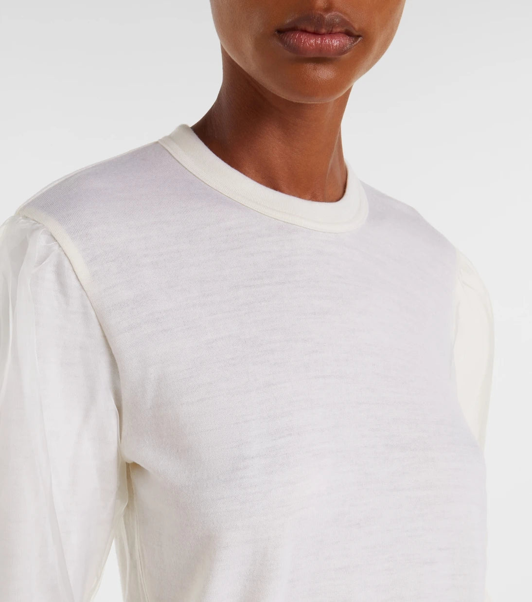 Noir Kei Ninomiya - Tulle-trimmed wool sweater