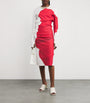 Issey Miyake Red Knit As Represented Midi Dress