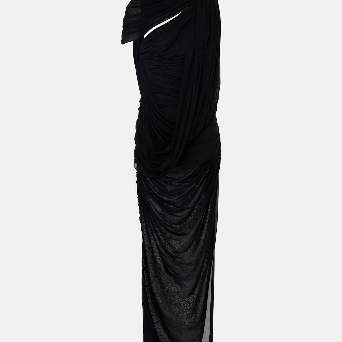 Mugler - Draped open-back jersey maxi dress