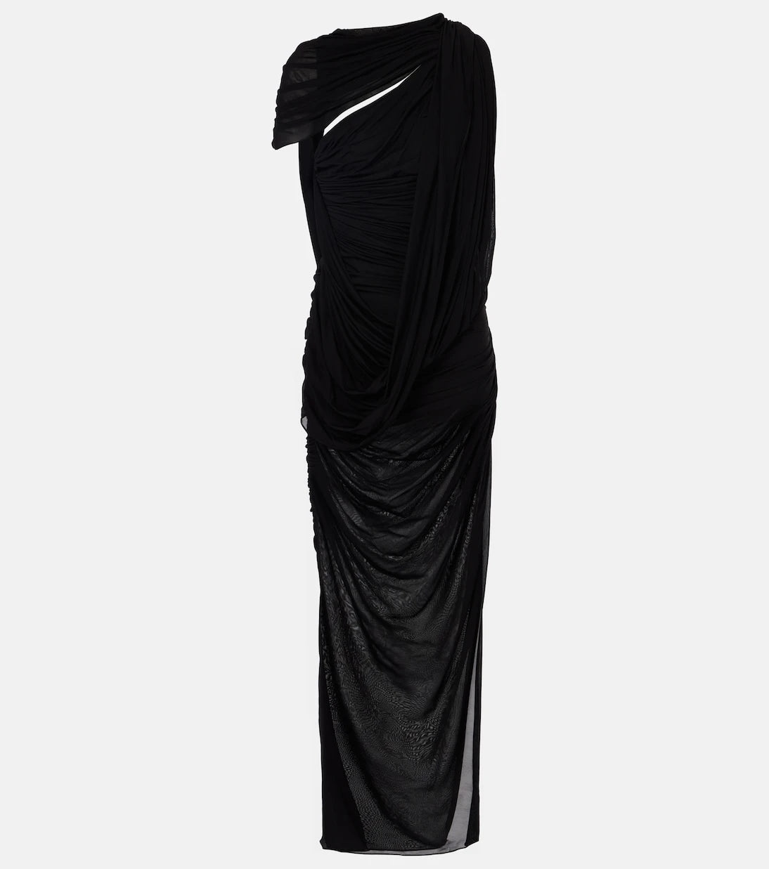 Mugler - Draped open-back jersey maxi dress
