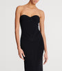 Balmain Black Knitted Strapless Maxi Dress