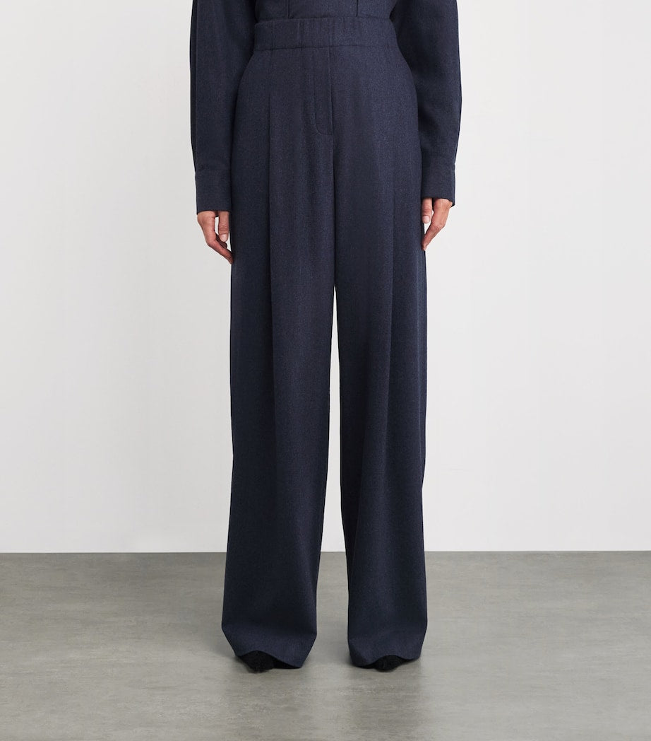 Wool-Cashmere Astor Wide-Leg Trousers