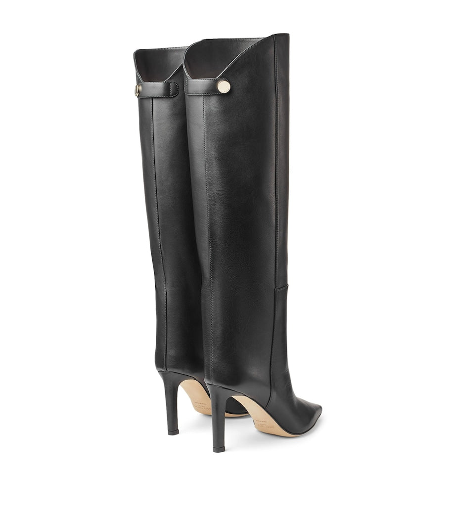 Jimmy Choo Black Alizze 85 Leather Knee-High Boots